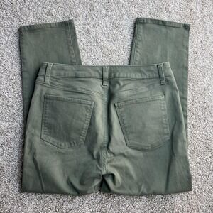 Talbots Straight Leg Crop Jeans Womens 8 Green Simply Flattering Stretch Denim